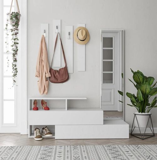 cumpără Mobilă pentru antreu Trendy Ramda Alb, 137x54x35cm (GTR001335) în Chișinău 