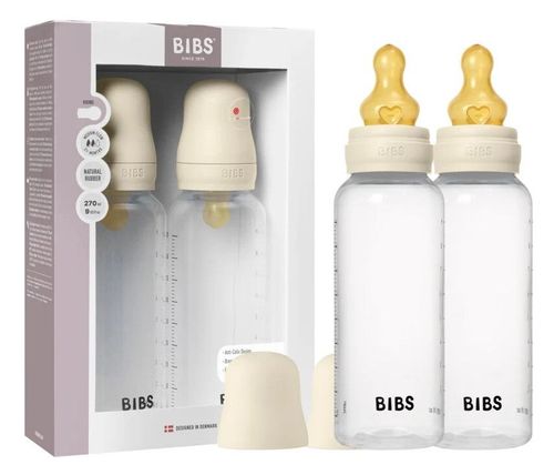 купить Поильник BIBS 5117216 Set 2 biberoane din plastic anticolici Ivory cu tetina din latex 3+ luni, 270ml в Кишинёве 