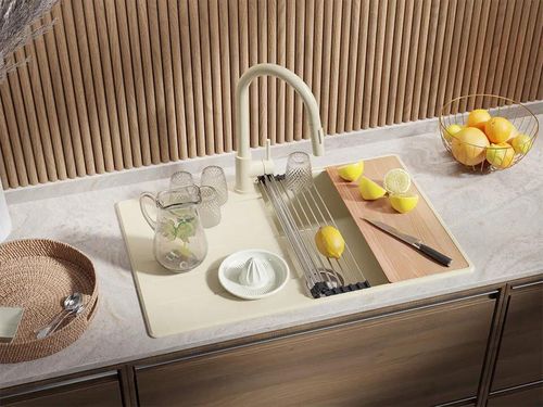 купить Мойка кухонная Primagran Copenhagen 780-50 Top Beige + accesorii 500x780 MKHKB в Кишинёве 