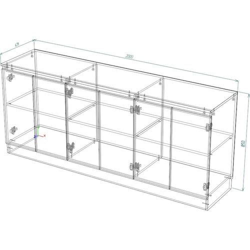 cumpără Comodă Smartex (16491) Т8 200cm Alb+Stejar inchis în Chișinău 