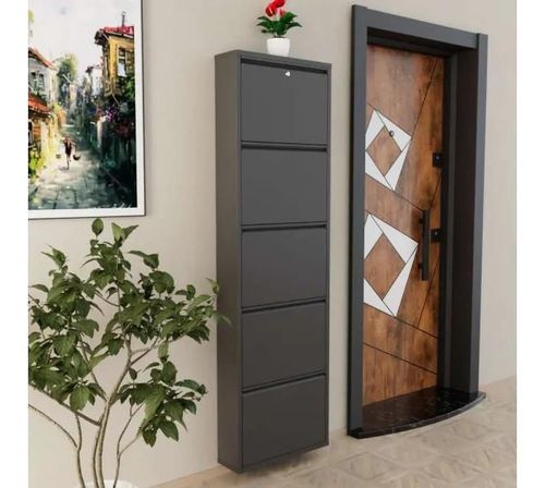 купить Полка для обуви Trendy Locking 5 Piece Metal-Anthracite, 50x169x15cm в Кишинёве 