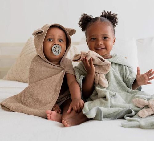 купить Аксессуар для купания BIBS 9418245 Prosop Poncho cu gluga si urechiuse Kangaroo, Vanilla в Кишинёве 