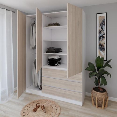 купить Шкаф Smartex (15878) N15 140cm Alb+St.Deschis в Кишинёве 