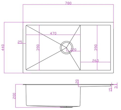 купить Мойка кухонная Fabiano 7844 SATIN в Кишинёве 
