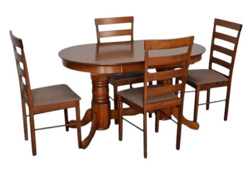 купить Комплект стол и стулья Evelin di Costacurta стол HV-31N Burnish Oak + 4 стула Gloria Burnish oak/Ekea12 Dark Brown в Кишинёве 