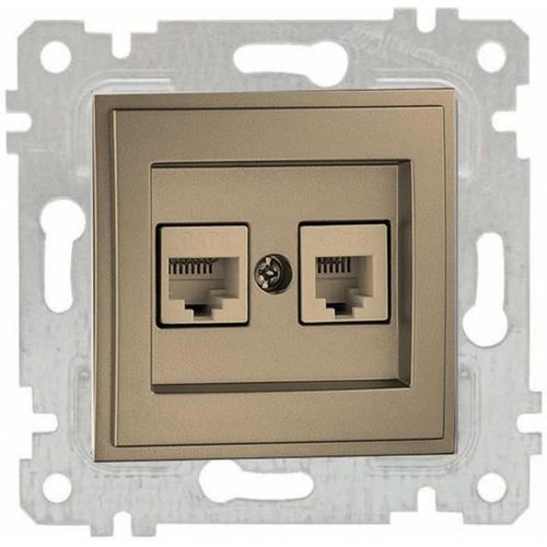 cumpără Priză electrică Mono Electric Priza de date+tel. (RJ45 CAT6, RJ11 CAT3) mecanism bronza în Chișinău 