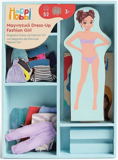 купить Кукла As Kids 1029-64095 Păpușă magnetică din lemn Happi Hobbi, 2 modele asortate в Кишинёве 