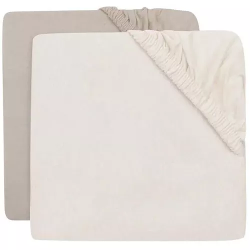 cumpără Lenjerie de pat pentru copii Jollein 2511-507-68155 Cearsaf cu elastic Jersey Oatmeal/Sand, 120x60cm, 2buc în Chișinău 