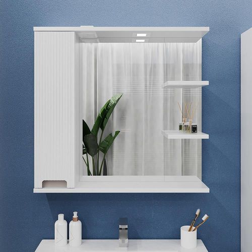 cumpără Oglindă baie Bayro Positano 800x750 левый белый мат în Chișinău 