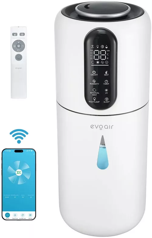 купить Увлажнитель воздуха EvoAir STEAMIX 3800 Smart, Wi-Fi, резервуар 3,8 л, производительность увлажнения 300 мл/ч в Кишинёве 