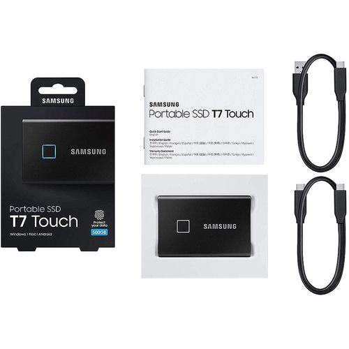 cumpără 1TB Samsung Portable SSD T7 TOUCH MU-PC1T0K/WW External SSD, Black, Fingerprint, Read 1050 MB/s, Write 1000 MB/s, USB 3.2/Type-C (SSD extern/внешний SSD) în Chișinău 