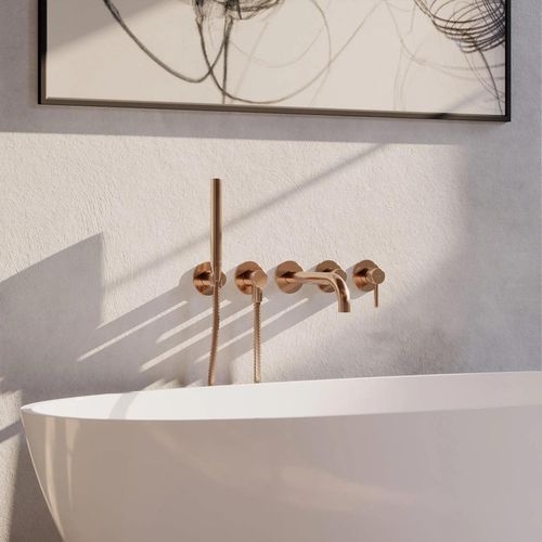 cumpără Baterie pentru cadă Omnires Baterie Y (Cada incastrata, pipa 22cm) Brushed Copper Y1237-1CPB în Chișinău 