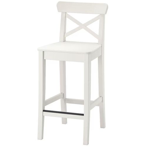 купить Барный стул Ikea Ingolf cu spatar 63cm (Alb) в Кишинёве 