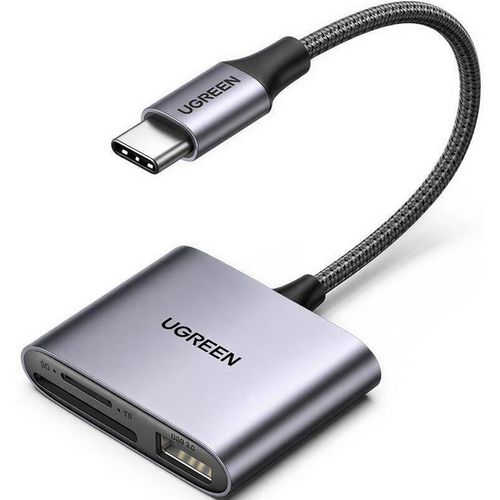 cumpără Cititor de carduri Ugreen 80798, Card Reader USB-C to SD/TF + USB 2.0 | CM387, Gray în Chișinău 