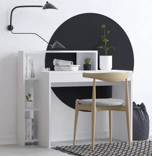 cumpără Masă de birou Trendy Trella, Alb, 95x117x45cm în Chișinău 