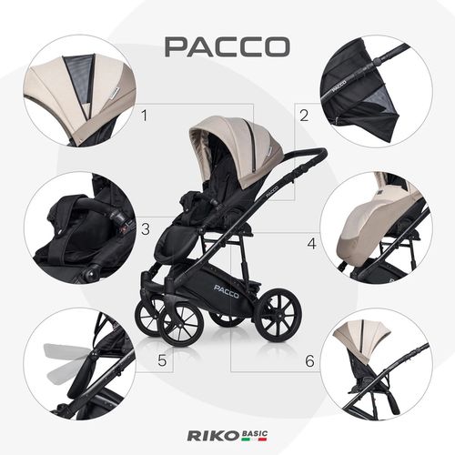 купить Детская коляска Riko Carucior 2in1 Basic Pacco 06 Latte в Кишинёве 
