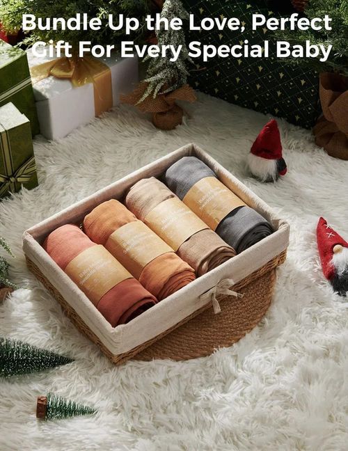 cumpără Accesoriu pentru înfășat Momcozy SJ007-MU00NB-A Paturele din muselina Swadddle Wrap, 120x120 m, 4buc în Chișinău 