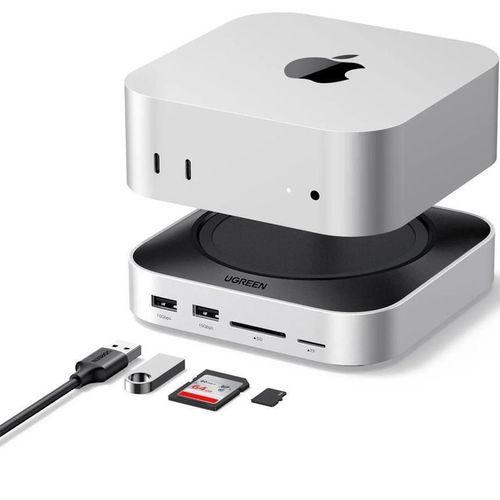 купить Переходник для IT Ugreen 65487 Docking Station 11in1 Mac mini M4, CM841, Gray в Кишинёве 