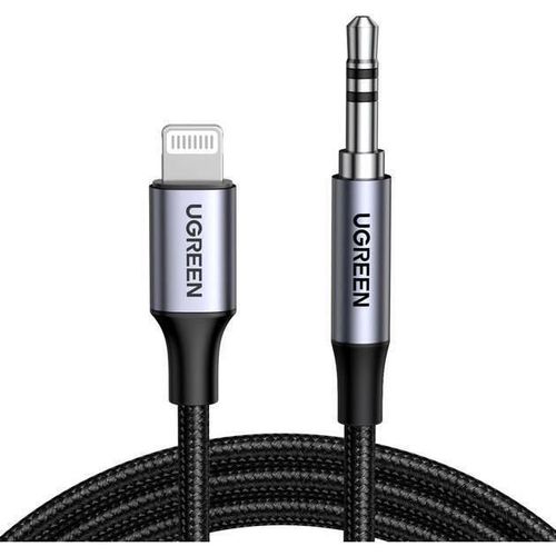 купить Кабель для моб. устройства Ugreen 70509 Cable Audio Lightning to 3.5mm, 1M, MFI, Black в Кишинёве 