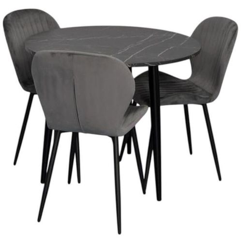 купить Комплект стол и стулья Evelin di Costacurta стол DT 404-6B + 3 стула YTC-064B Dark grey в Кишинёве 