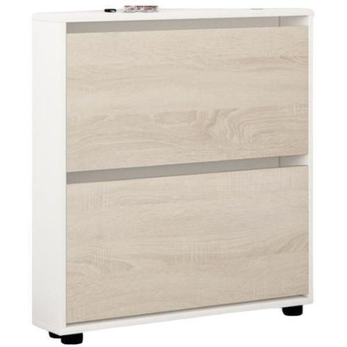 купить Полка для обуви Mobildor-Lux Leo Slim 50x16x86H cm White/Sonoma в Кишинёве 