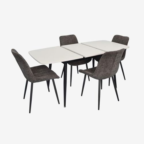 купить Комплект стол и стулья Evelin di Costacurta стол DT-532R B + 4 стула YTC-055B UF885-15 (Dark grey) в Кишинёве 
