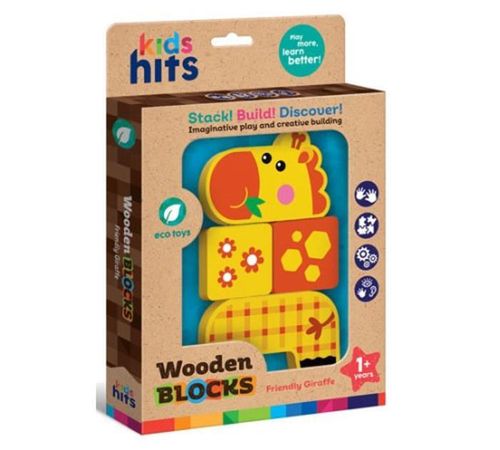 купить Игрушка Kids Hits KH20/003 Деревянные кубики Friendly Giraffe в Кишинёве 