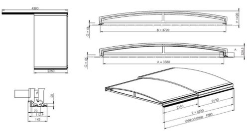 cumpără Pavilion pentru piscină staționară Albixon 3Z12-24-002D Sydney Clear Ms în Chișinău 