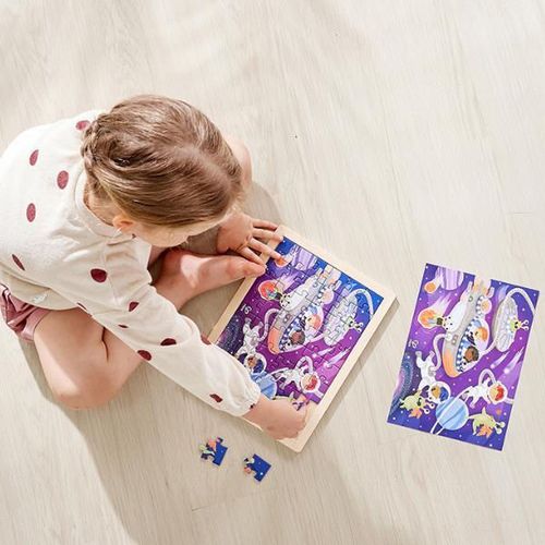 купить Головоломка Hape E1644 Puzzle 2 în 1 Prieteni cosmici в Кишинёве 