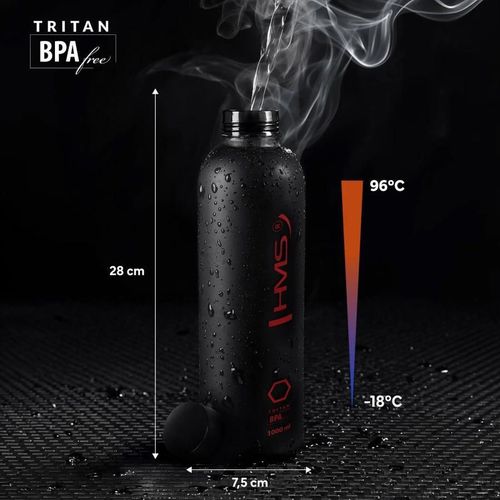 купить Бутылочка для воды HMS 13635 Sticla 1000ml Tritan Black NCD61 (15-02-053) в Кишинёве 