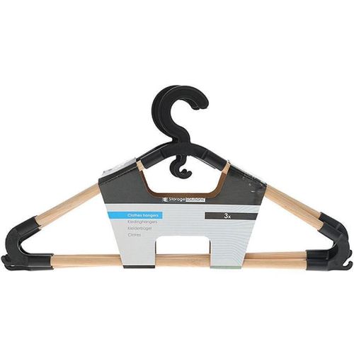 cumpără Cuier pentru haine Storage Solutions 48401 Set 3 umerase din lemn 43-21cm, negru în Chișinău 