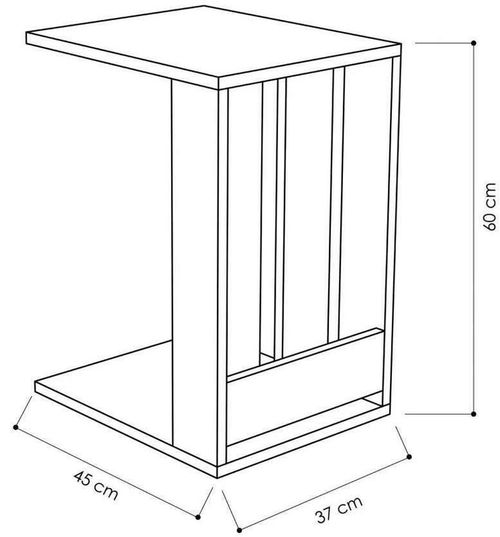 cumpără Măsuţă cafea Trendy Edi, Antracit 37x60x45cm în Chișinău 
