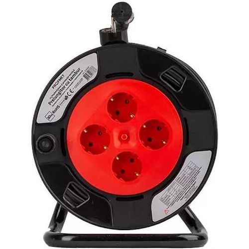 cumpără Prelungitor electric Profmet 213011 Prelungitor electric cu tambur 2.5mm/25m cu impamantare si protectie termica în Chișinău 