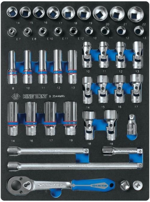 cumpără Set de unelte de mână King Tony 9-3544MRV набор 3/8" торцевых головок с принадл. 44 пр. (FOAM) în Chișinău 