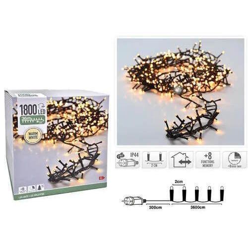 купить Гирлянда Promstore 54378 Luminițe Ramură 1800 LED, alb cald, 36m в Кишинёве 