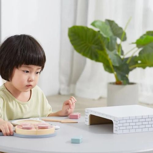 купить Игрушечная кухня и посуда Viga 44059 Set de joc din lemn Pizzerie, 19 piese в Кишинёве 