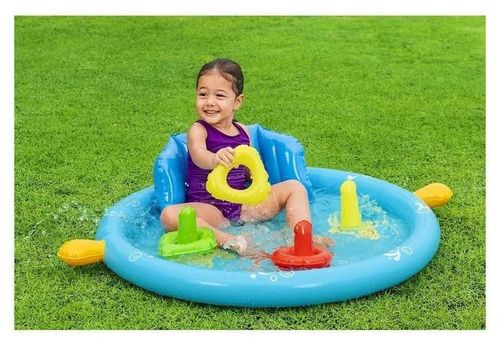 cumpără Piscină gonflabilă Bestway 52568BW cu parasolar Scoica de mare 115x89x76cm, 45l, de la 6 luni în Chișinău 