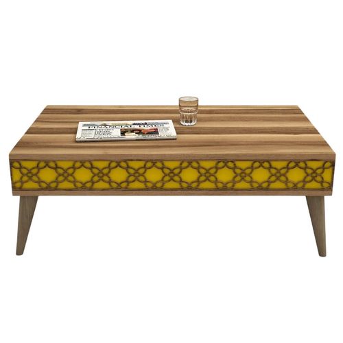 cumpără Măsuţă cafea Trendy Oras, Nuc, Galben 105x36x60cm în Chișinău 