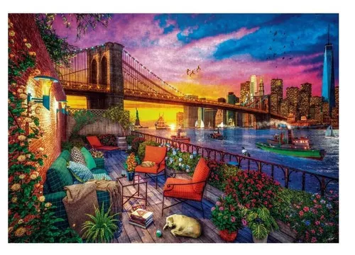 cumpără Puzzle Clementoni Puzzle 3000 Apusul de soare de pe balconul din Manhattan (33552) în Chișinău 