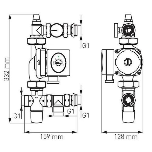 купить Комплект распределителей Ferro Set de amestec podele calde 3 cai fara pompa GM1F-WP в Кишинёве 