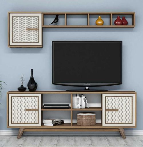 cumpără Set mobilă living Trendy Ayla, Nuc, Smantana 160x56x35cm în Chișinău 