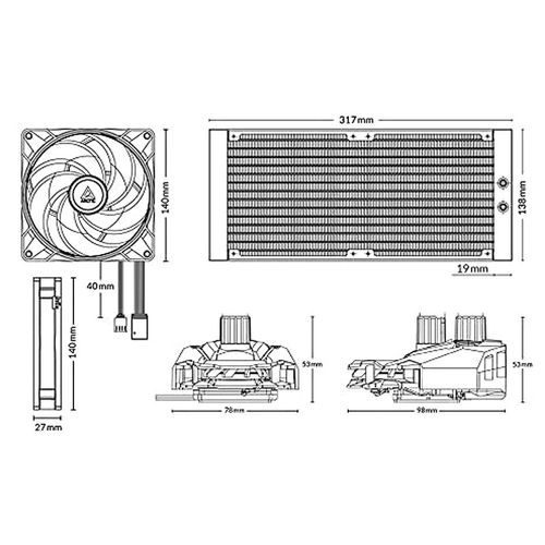 cumpără Sistem de racire cu lichid Arctic Liquid Freezer II 280 A-RGB Multi Compatible All-In-One CPU Water Cooler with A-RGB, Intel 1700, 1200, 115X, 2011-3, 2066, AMD AM4, AM5 VRM Fan: 40mm 1000–3000rpm, Pump: 800–2000rpm, 2x140mm A-RGB Fan 200–1900rpm, Fluid Dynamic Bearing, ACFRE00106A în Chișinău 