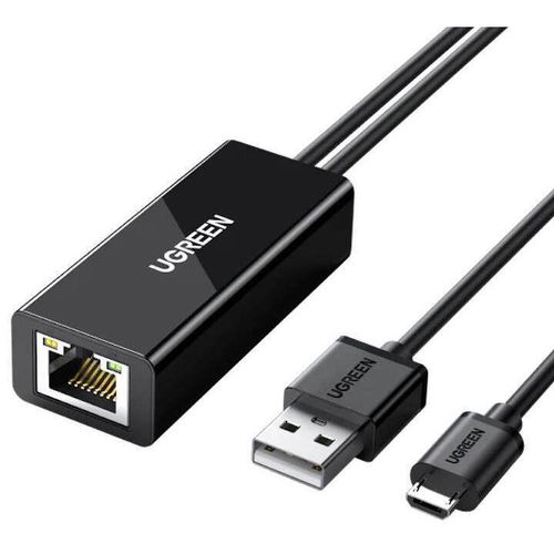 купить Переходник для IT Ugreen 30985 for Chromecast Micro USB to Ethernet, Black в Кишинёве 