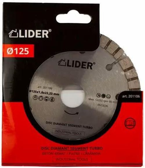 купить Диск отрезной Lider 201110 Disc diamantat segment turbo 230x2.4x22.23mm Industrial tools в Кишинёве 