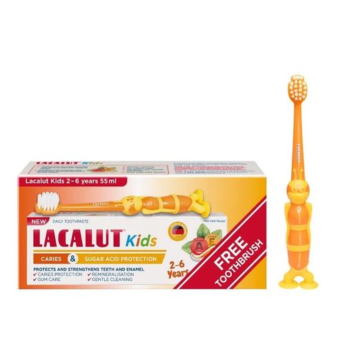 Зубная паста с щеткой Lacalut Baby (2-6 лет) 65 мл 