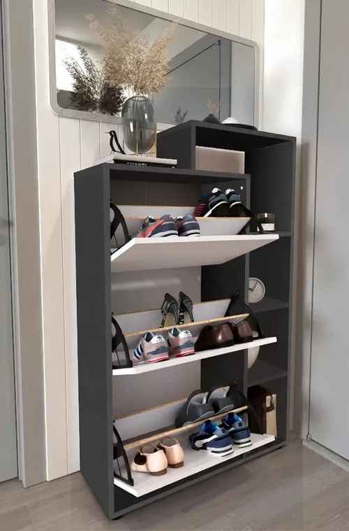 купить Полка для обуви Bofigo Обувница 18-04-81 Anthracite/White в Кишинёве 