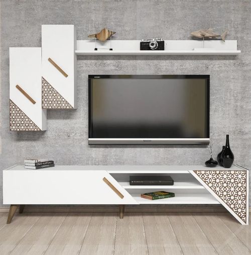 купить Стенка Trendy Beril, Alb 180x40x37cm в Кишинёве 