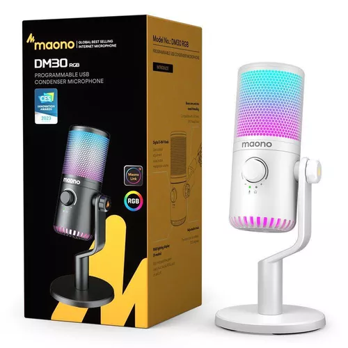 купить Микрофон для ПК Maono DM30RGB(White) в Кишинёве 