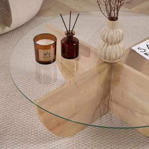 cumpără Măsuţă cafea Trendy Liya, Masuta de cafea, Sapphire Oak, 90x30x90cm în Chișinău 