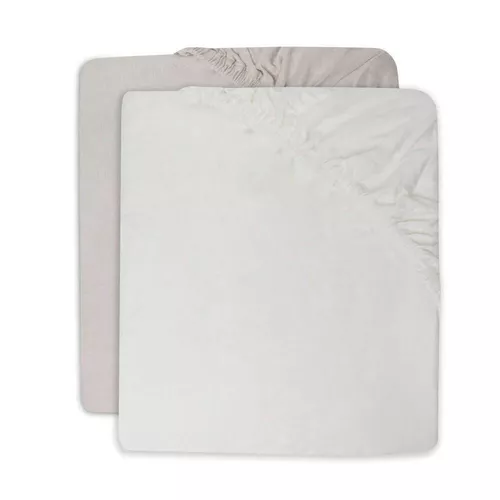 cumpără Lenjerie de pat pentru copii Jollein 2511-507-00156 Cearsaf cu elastic Jersey Ivory/Nougat, 120x60cm, 2buc în Chișinău 
